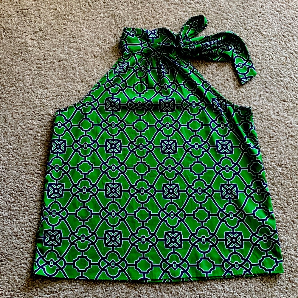 NWOT- Vibrant Tie Neck Blouse